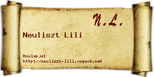 Neuliszt Lili névjegykártya